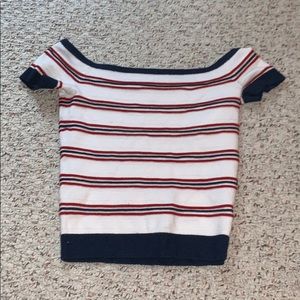 Striped Knit Off The Shoulder American Eagle Top